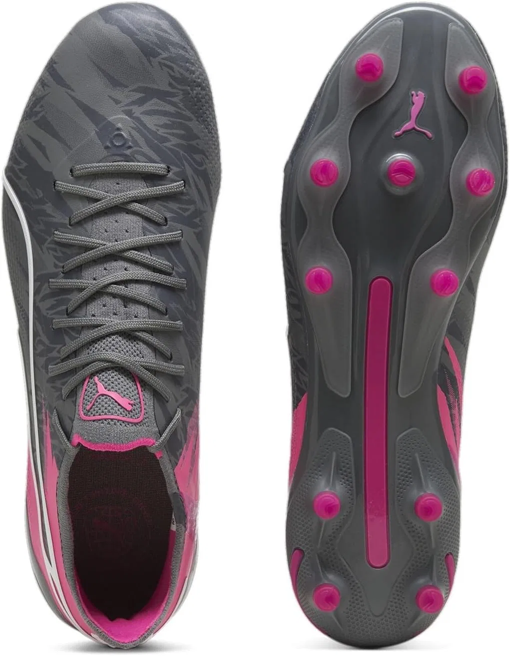 Женские спортивные кроссовки PUMA King Ultimate Fg/Ag WN, Grey-Grey-Pink — фото 3