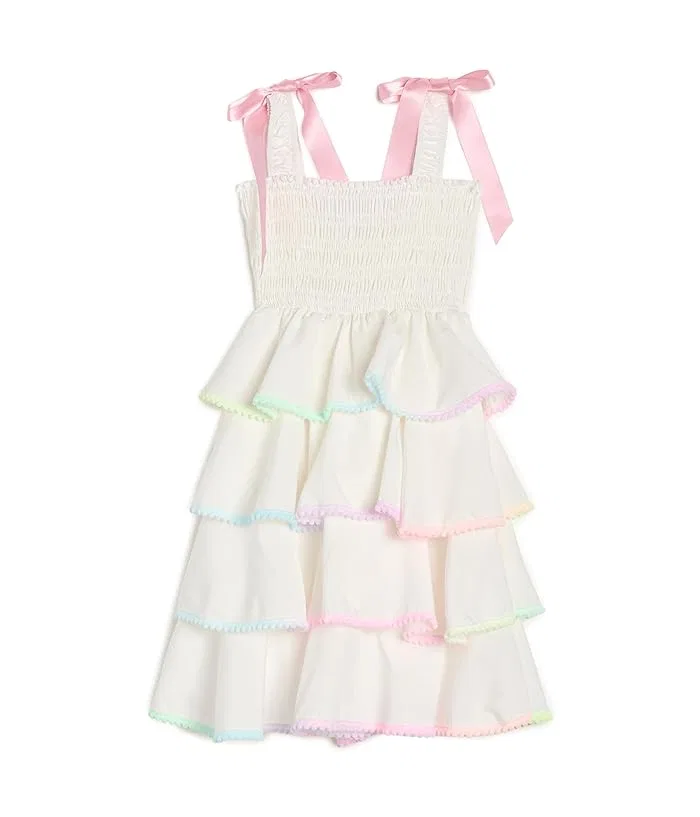 Платье детское с оборками Rainbow Tiered Bow Lola and The Boys, Multi — фото 2