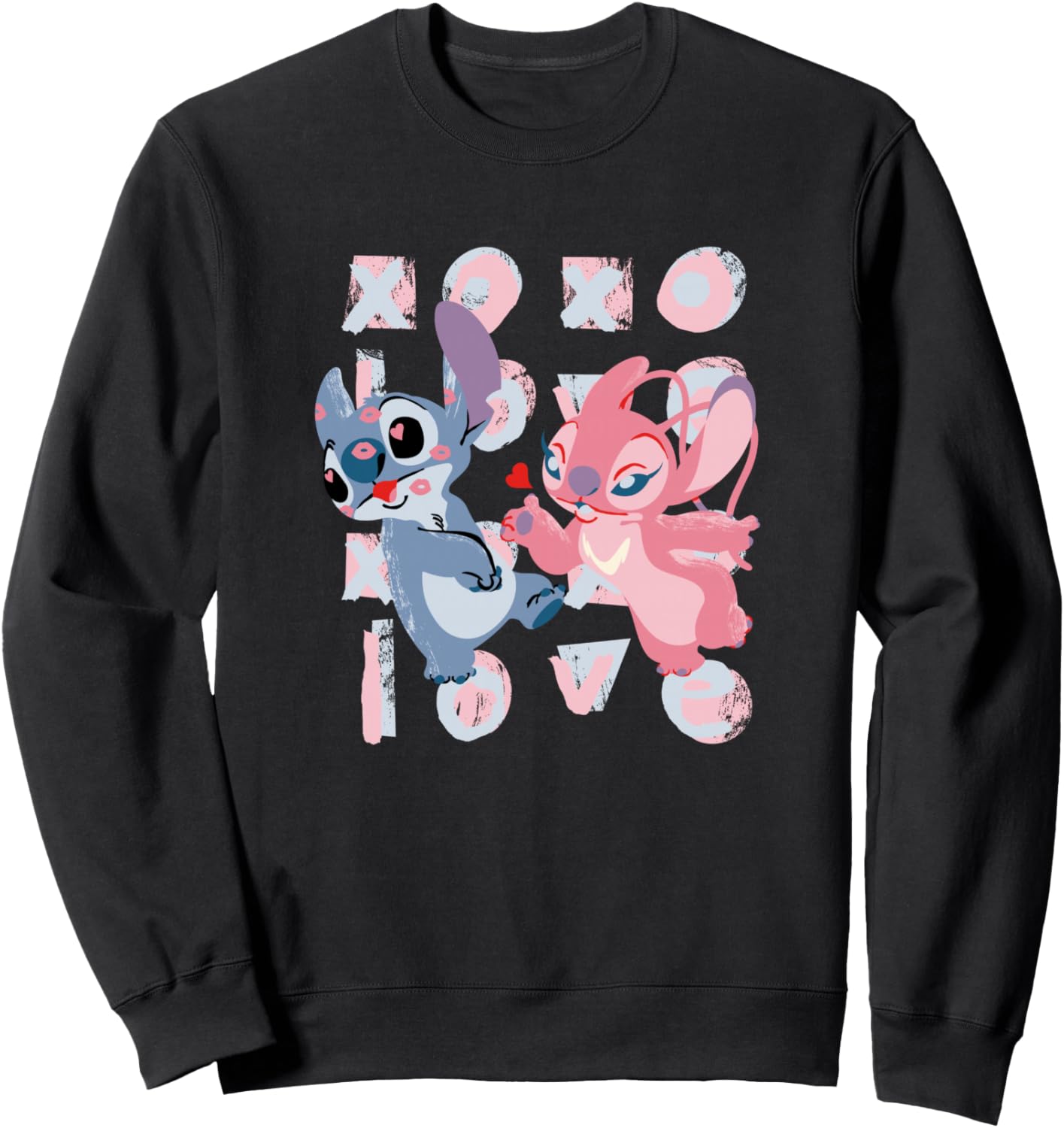 

Толстовка Disney Lilo & Stitch ко Дню святого Валентина XOXO Stitch & Angel, черная