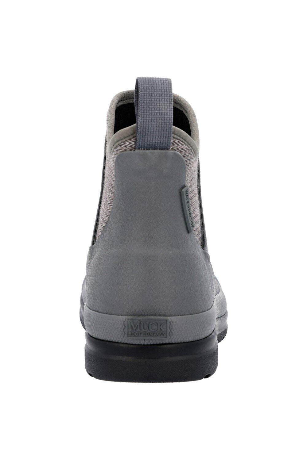 Женские резиновые сапоги Muck Boots короткие с логотипом, серый — фото 3
