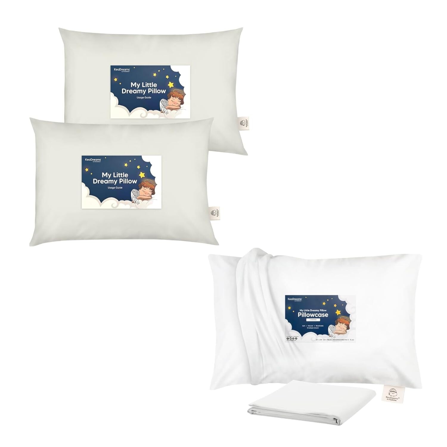 

Kea Babies 2-Pack подушка для малышей и наволочка для малышей для подушки 13X18 — мягкие подушки для сна из органического хлопка для малышей, органическая наволочка для малышей для мальчиков, детей