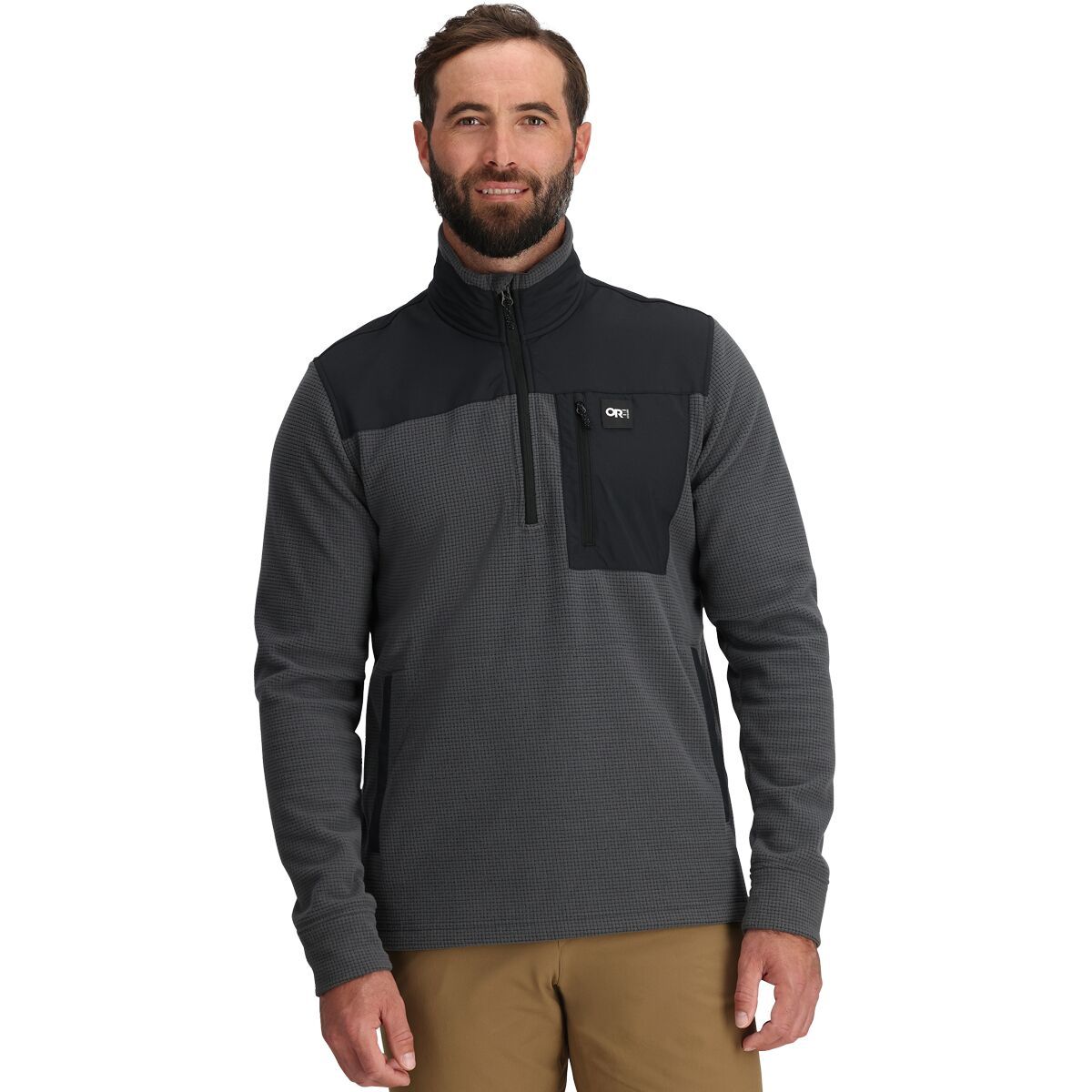 

Толстовка на молнии 1/4 из флиса trail mix Outdoor Research, цвет storm
