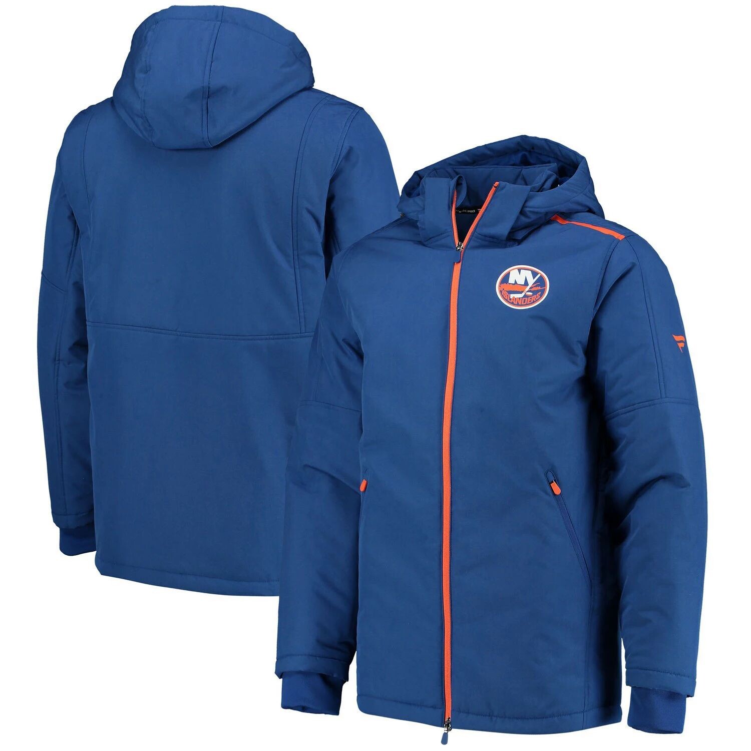 

Мужская брендовая парка Royal New York Islanders Authentic Pro Rink Parka с капюшоном и молнией во всю длину Fanatics