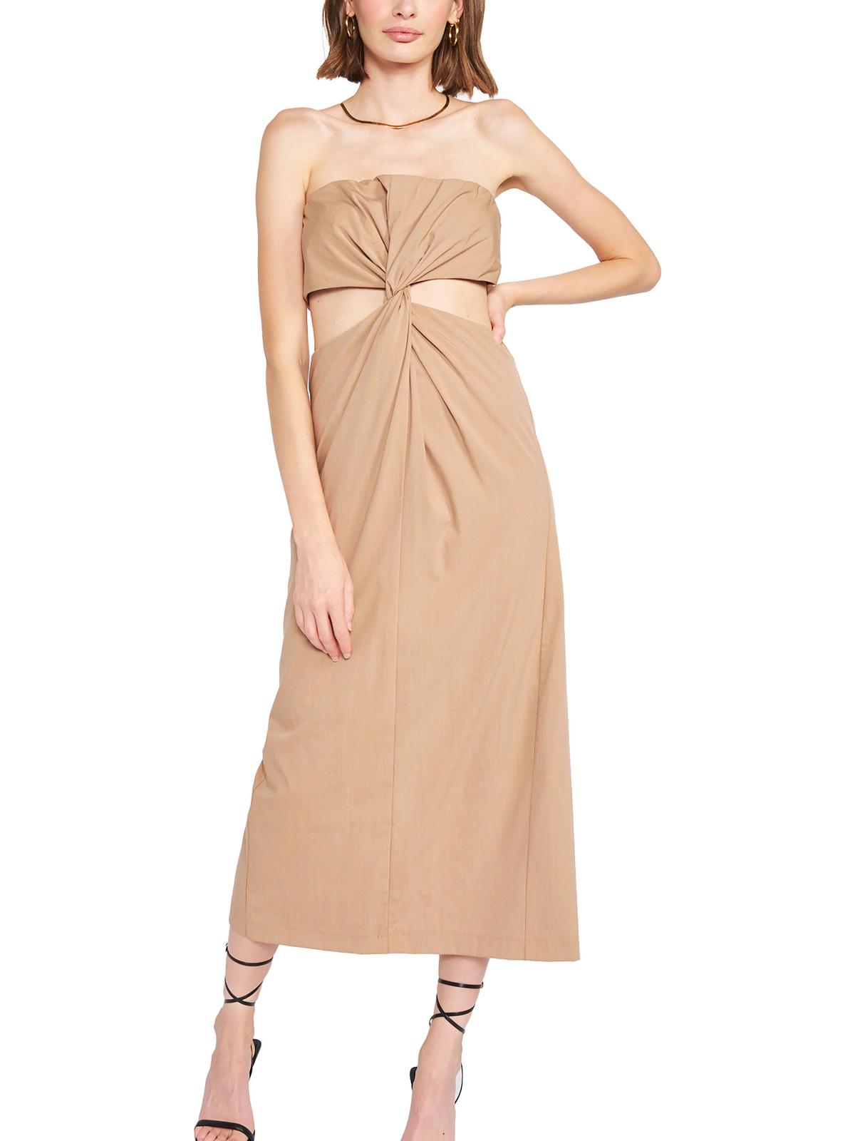 

Платье миди без бретелек с вырезом от Beverly Womens En Saison, цвет natural