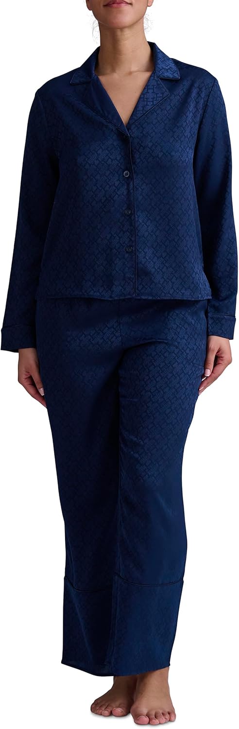 Женский пижамный комплект Tommy Hilfiger Notch Top & Long Pant из двух предметов, Sky Captain — фото 2