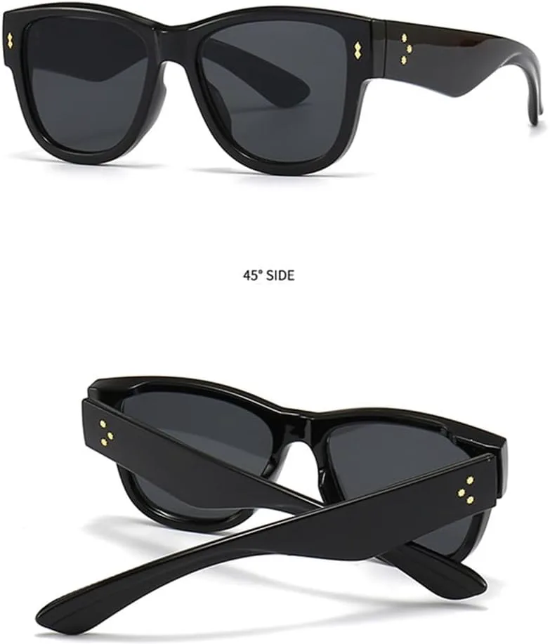 

Женские солнцезащитные очки в стиле панк с градиентным переходом цвета, солнцезащитные очки UV400 для мужчин, солнцезащитные очки с заклепками HVTVTLA, Black Gray