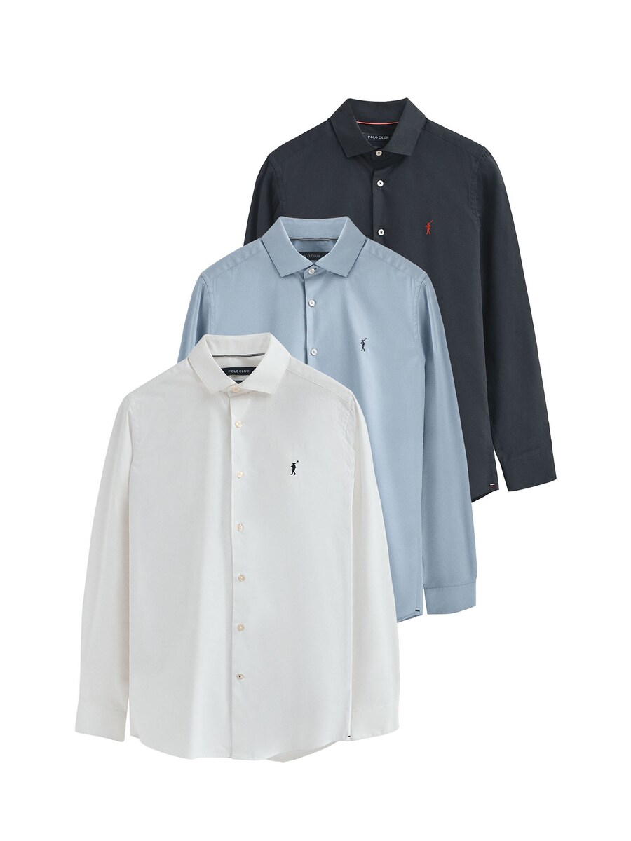 

Рубашка на пуговицах классического кроя Polo Club, светло-синий/темно-синий/белый