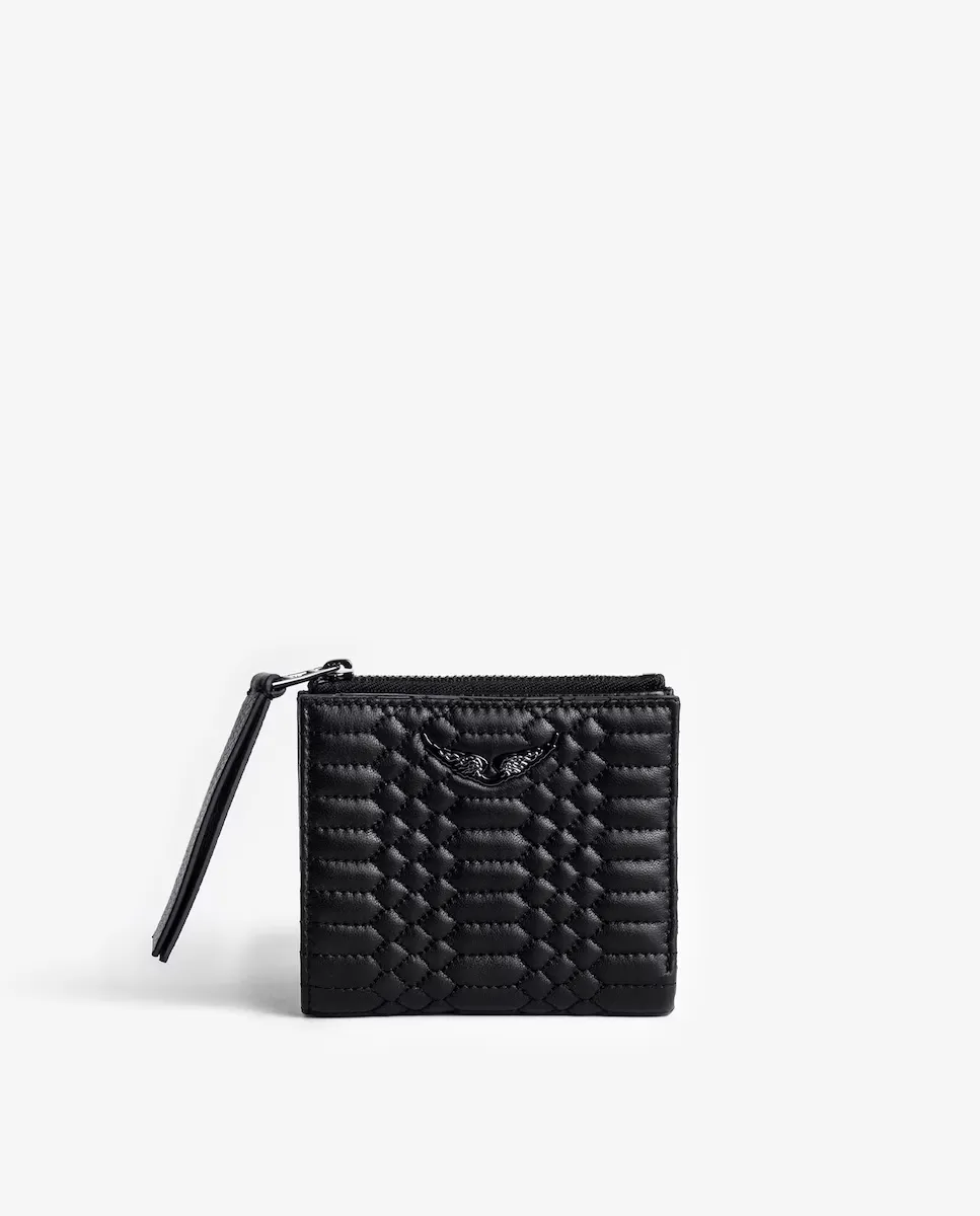 

Черный женский кожаный кошелек ZV Fold Zadig & Voltaire, черный