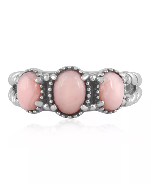 

Кольцо из стерлингового серебра с тремя камнями и розовым опалом, размер 5 American West Jewelry, phosphosiderite