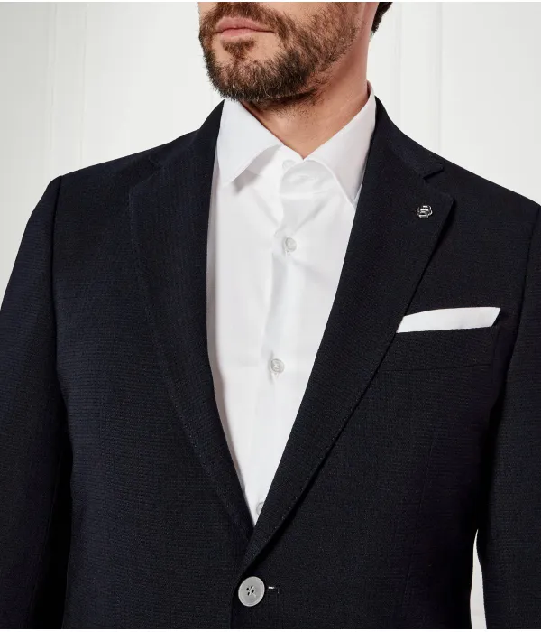 Куртка h-hutson-233 с нагрудным платком Slim fit Boss, синий — фото 4