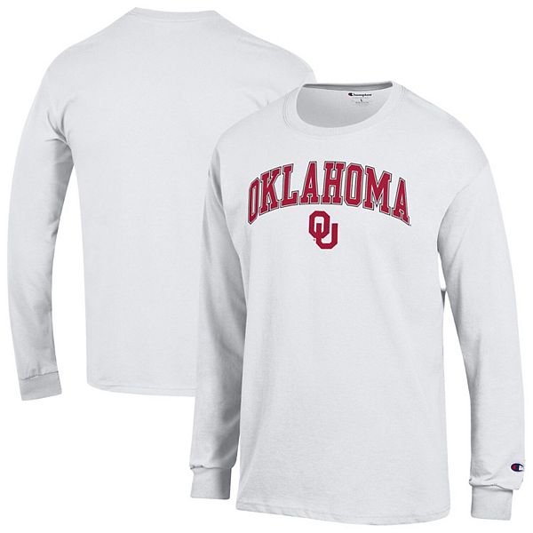 

Мужская белая футболка с длинным рукавом Oklahoma Sooners с логотипом Champion