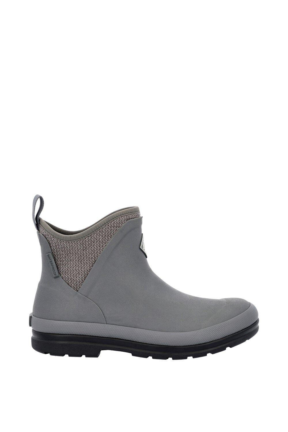 Женские резиновые сапоги Muck Boots короткие с логотипом, серый