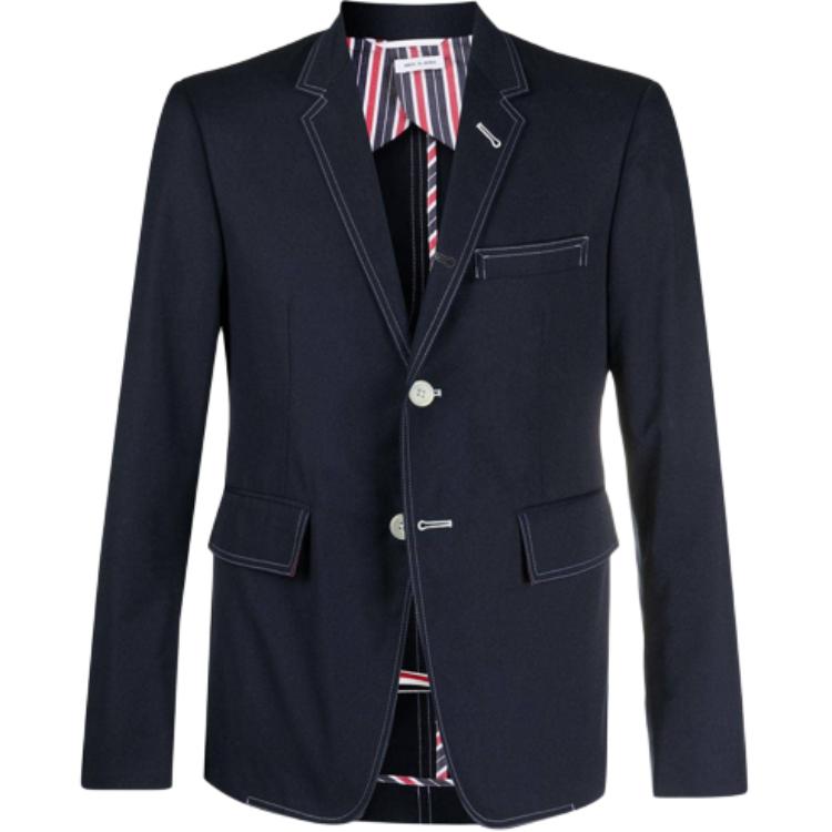 

Однобортный блейзер THOM BROWNE, темно-синий