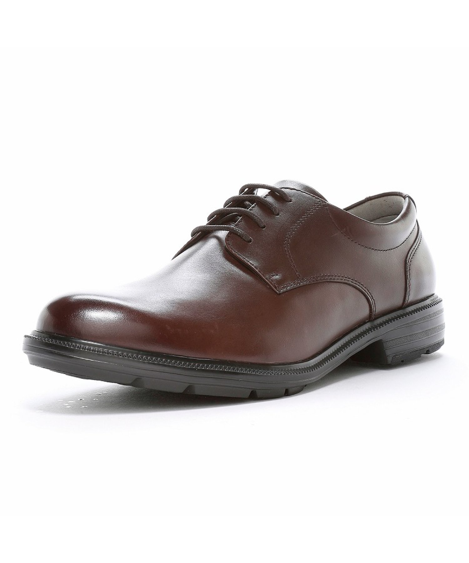 Деловые туфли MoonStar BW4620 из темно-коричневой кожи, широкая колодка. Balance Works, Dark brown