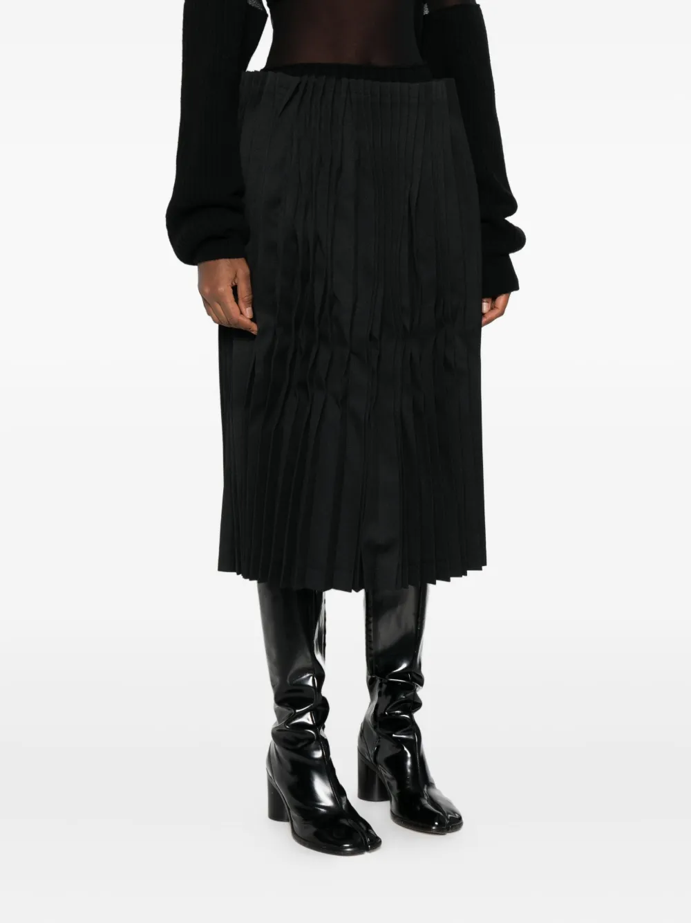 Плиссированная юбка миди Comme Des Garcons, черный — фото 3