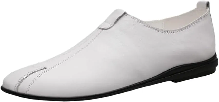 Лоферы Leather Driving Loafers Slip-On белый UOPYNE