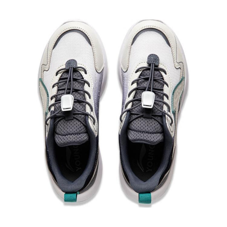 Кроссовки LINING YOUNG Kids Lifestyle Shoes GS Low-top Light Lime/Deep Navy Blue, темно-синий — фото 4