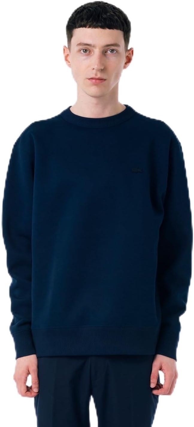 

Мужская толстовка Lacoste из однотонного трикотажа пике с круглым вырезом, официальная модель, темно-синий