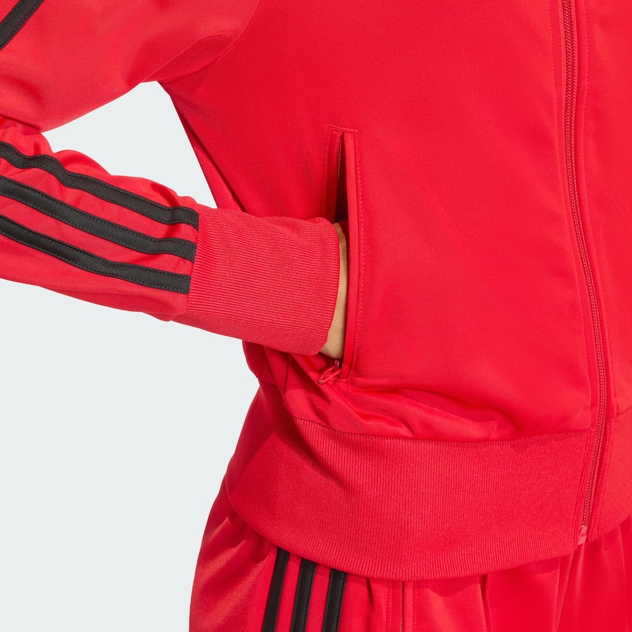 Толстовка с капюшоном на молнии ADIDAS ORIGINALS Firebird Classic, ярко-красный — фото 4
