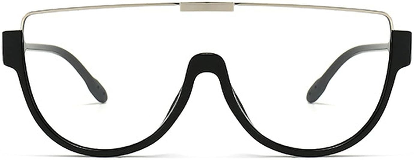 

Большие солнцезащитные очки для женщин и мужчин, роскошные очки-маска в крупной оправе, защитные очки с плоской верхней частью, прозрачные очки для защиты глаз от УФ-излучения UV400 mincl, Black&clear