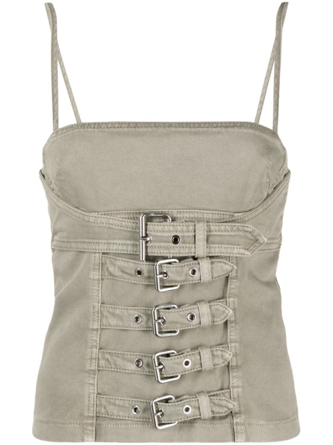 

Blumarine джинсовый топ с пряжкой, серый