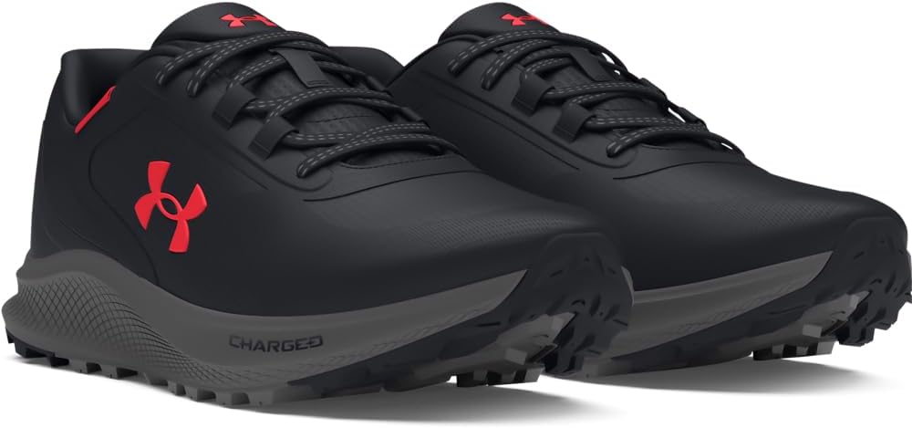 Under Armour мужские кроссовки Charged Bandit Trail 3 Storm Proof для трейлраннинга, (003) Black/Black/Racer Red — фото 2