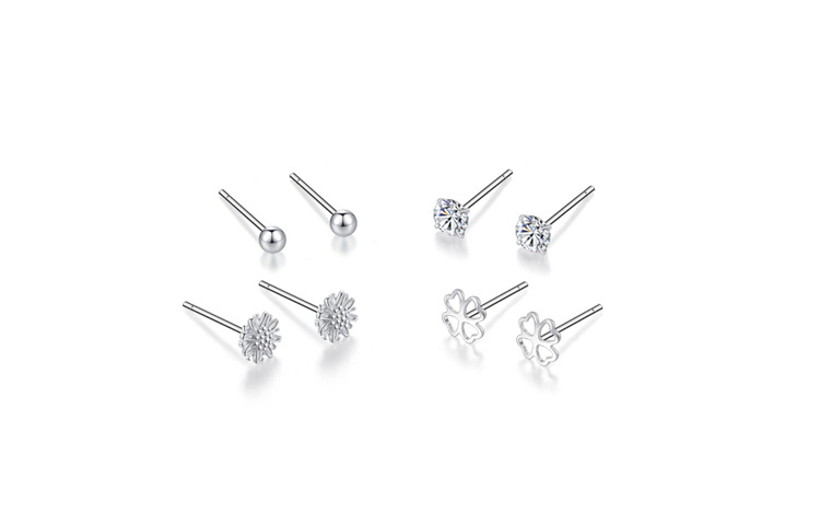 

MISS TOOYA Серьги-гвоздики из стерлингового серебра для женщин