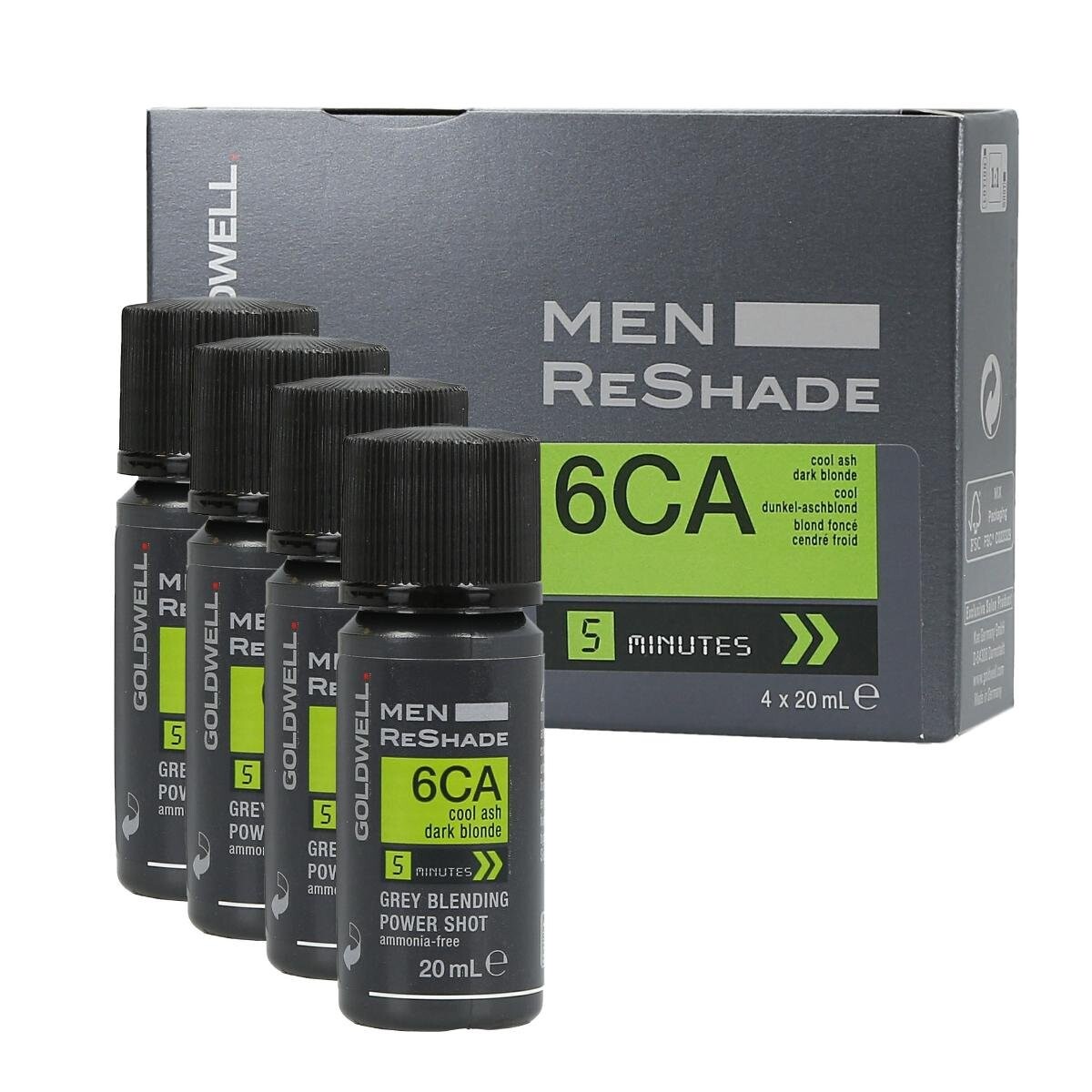 

Goldwell, Men Re-Shade, средство для удаления седины для мужчин, цвет 6СА, 4 шт