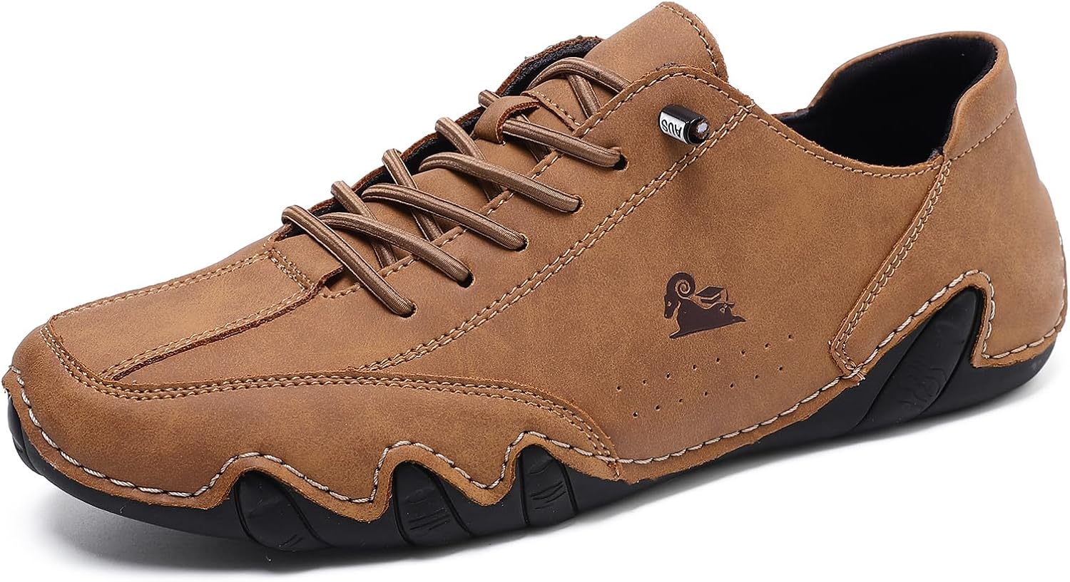 

Мужские низкие кроссовки ручной работы из водонепроницаемой кожи, мужские мягкие прогулочные туфли, мужская повседневная обувь Abborora, коричневый