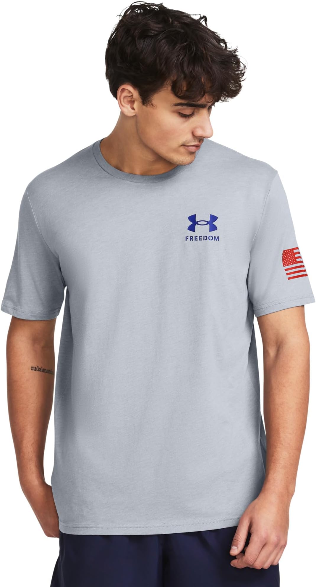 

Футболка Under Armour New Freedom Flag T-Shirt, цвет Steel Medium Heather/Red/Royal