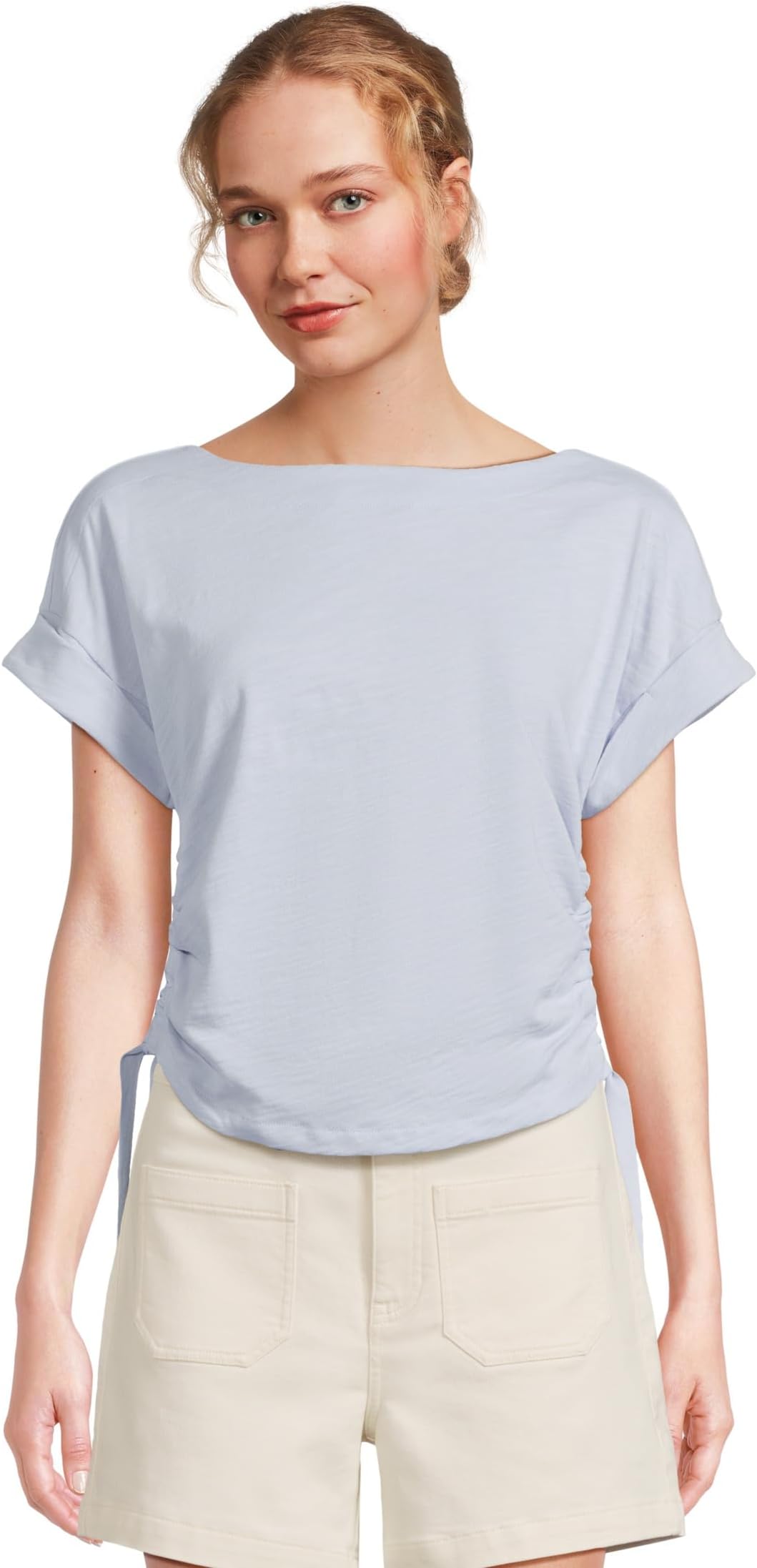 

Женский топ с присборенным сбоку вырезом-лодочкой Lilla P, Sky