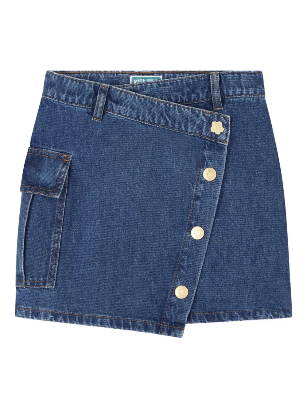 

Джинсовая юбка асимметричного кроя Kenzo Kids, синий
