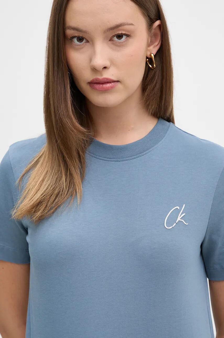 

Хлопковая футболка Calvin Klein Jeans, синий