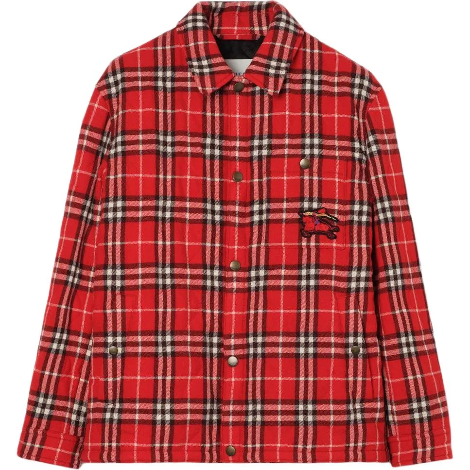 Пуховик мужской Burberry "Год лошади" SS26, Crayon Red