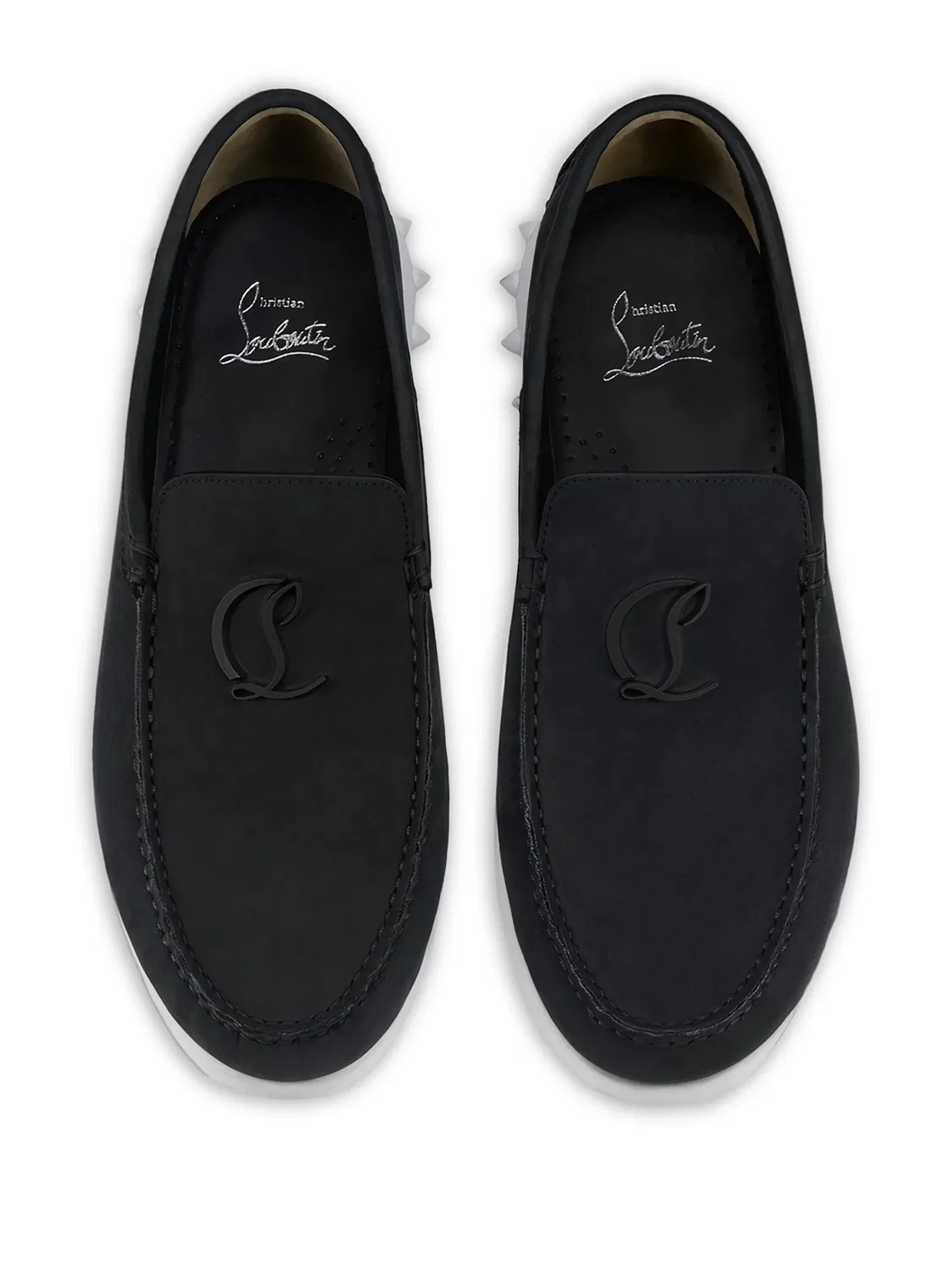 Лоферы с тисненым логотипом Christian Louboutin, черный — фото 4