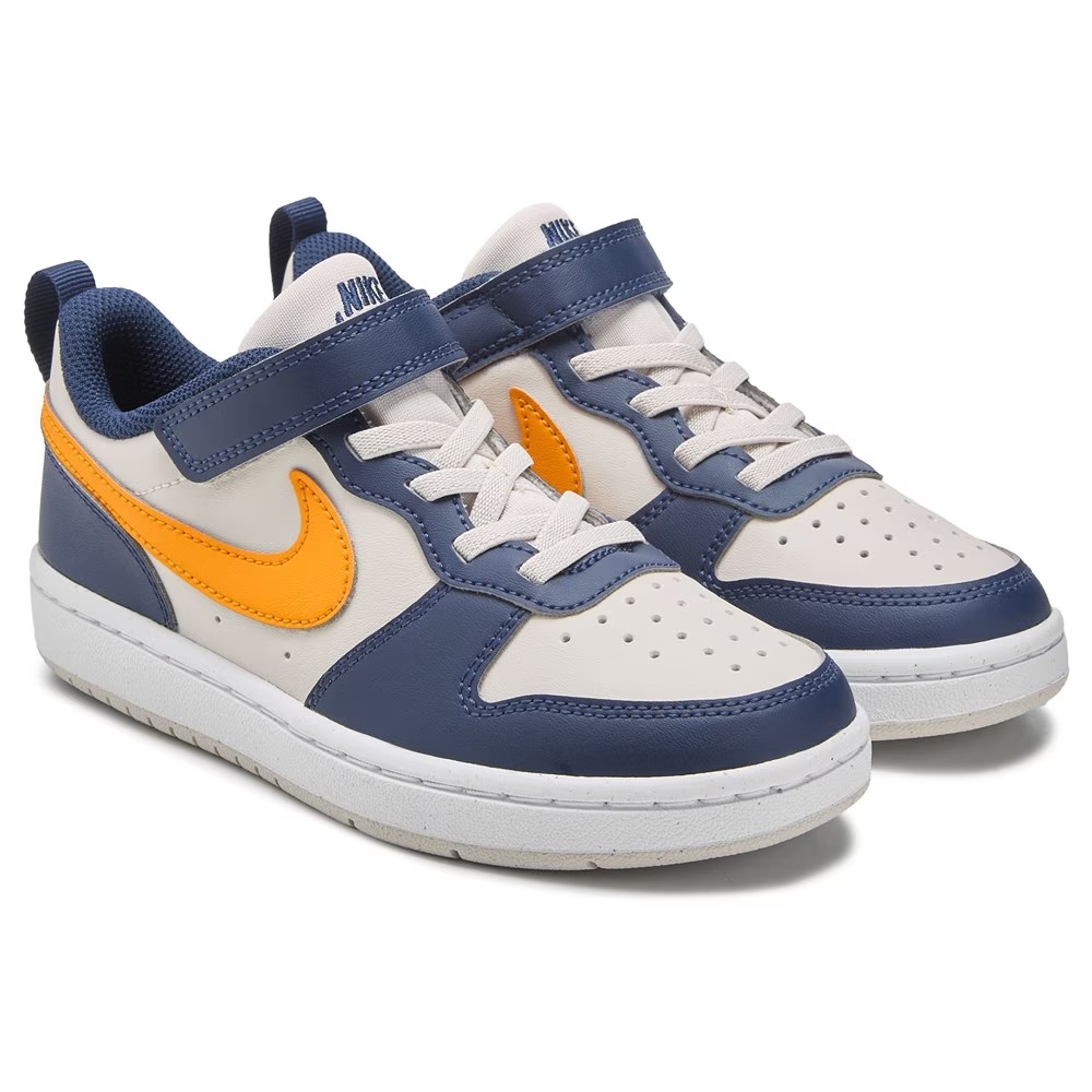 

Детские кроссовки низкие Court Borough Recraft от Nike, grey/navy/orange