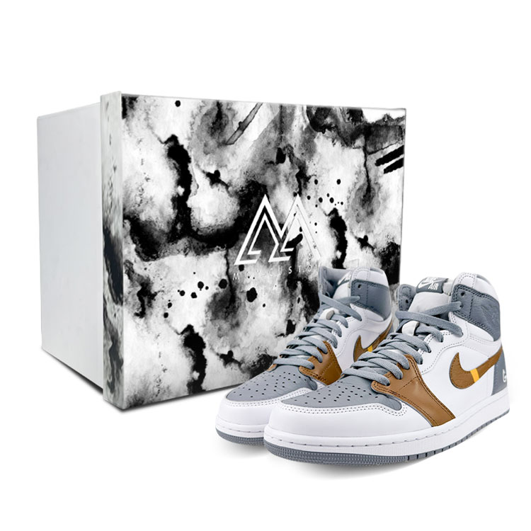 

Кроссовки Air JORDAN 1 Vintage Basketball Shoes Unisex High-Top White Gray/Brown