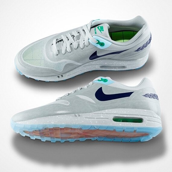 Кроссовки Nike CLOT x Air Max 1 'Kiss of Death - Neutral Grey' Special Box, серый — фото 4