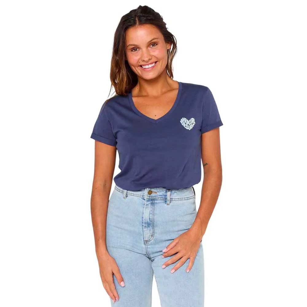 

Футболка Rip Curl Heart short sleeve v neck, синий