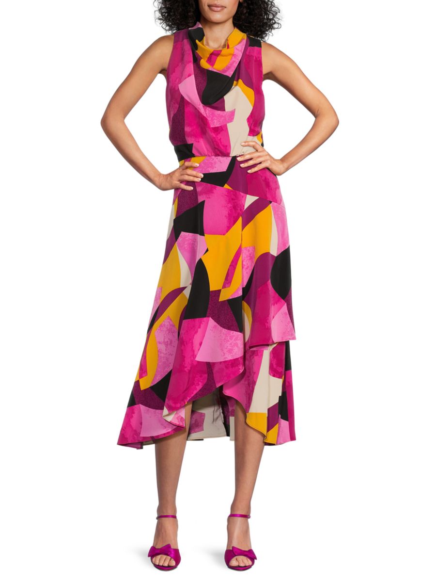 

Платье-миди с принтом Karl Lagerfeld Paris, цвет Fuchsia Multi