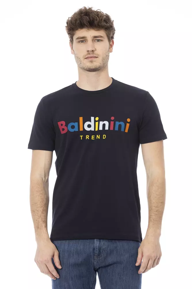 

Синяя хлопковая мужская футболка Baldinini Trend