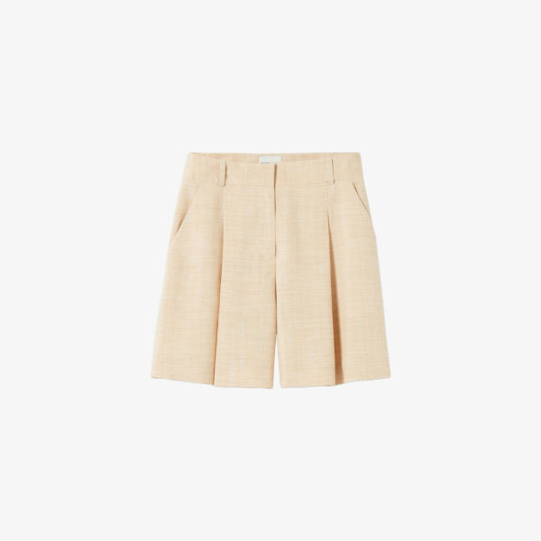 

Шорты плетеные Claudie Pierlot с высокой посадкой, бежевый