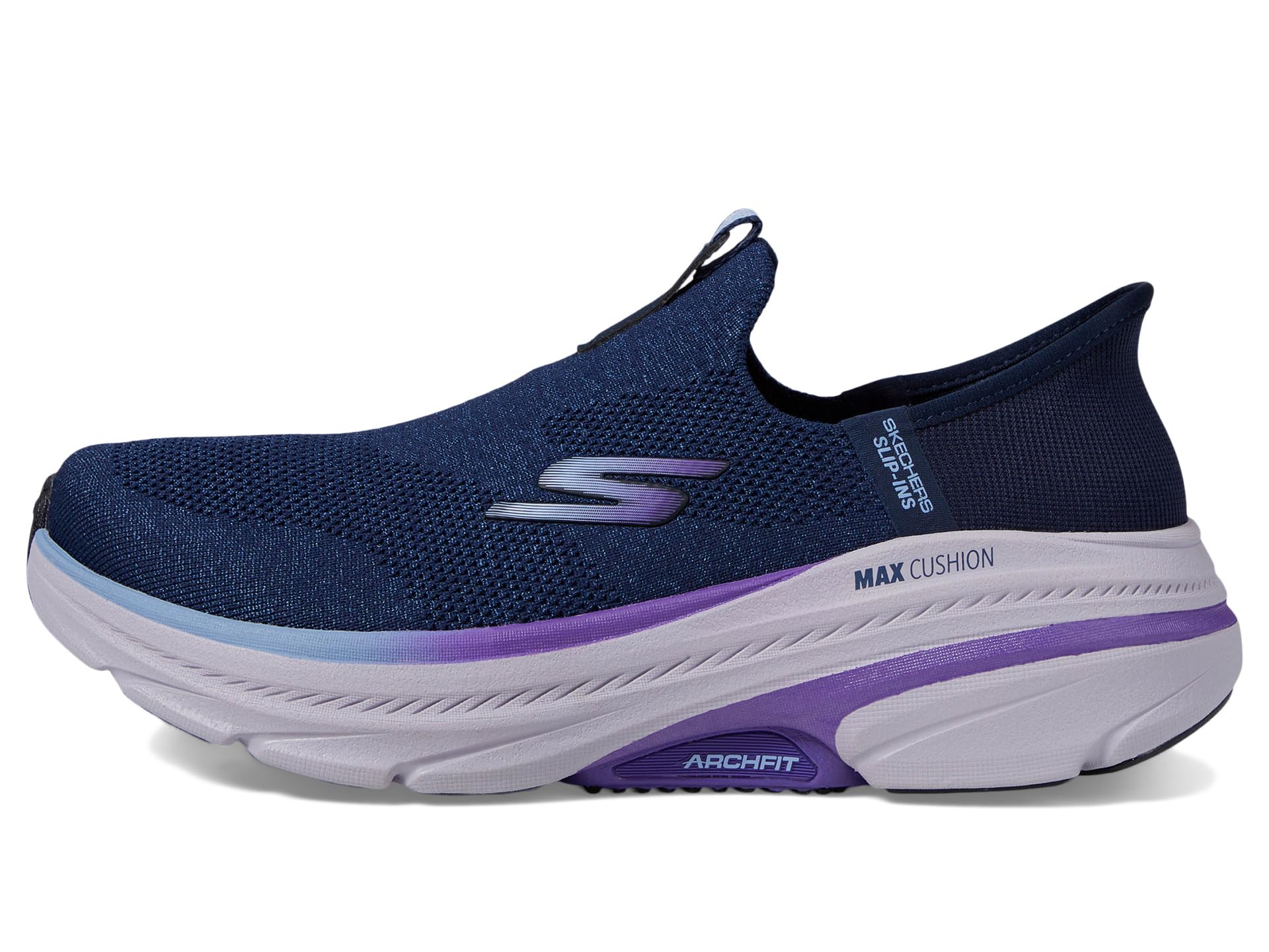 Кроссовки SKECHERS Max Cushioning Arch Fit 2.0 Cambridge Hands Free Slip-Ins, Navy/Purple — фото 4