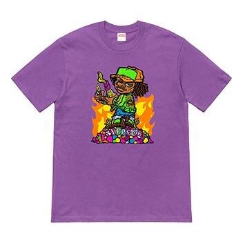 

Футболка ss19 molotov kids tee purple little boy short sleeve Supreme, фиолетовый