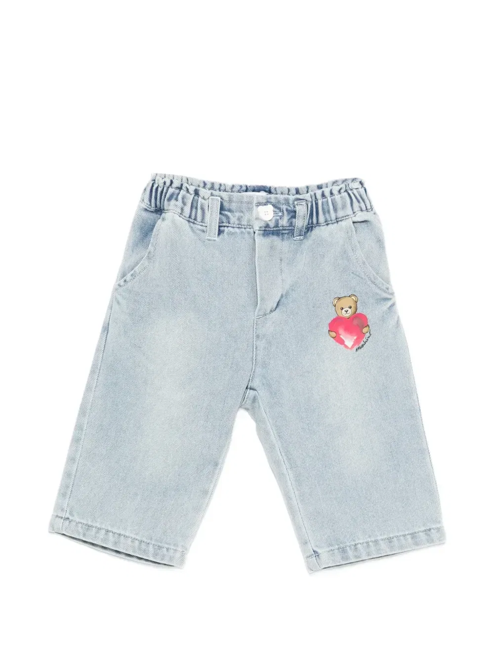 Брюки с графичным принтом Moschino Kids, синий
