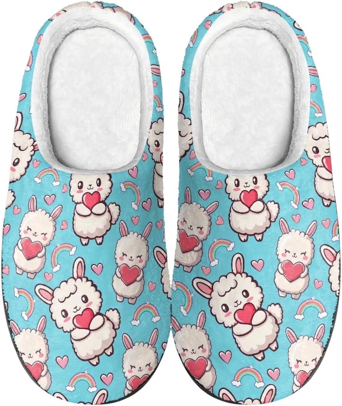 

Домашние тапочки с принтом для женщин и мужчин, нескользящие, пушистые, удобные для дома и улицы Baxinh, голубой