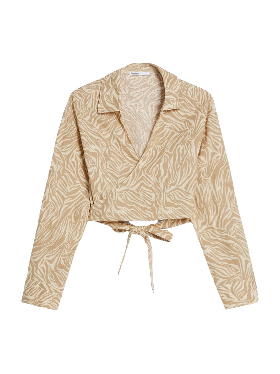 

Блузка Bershka, цвет Sand/Dark beige