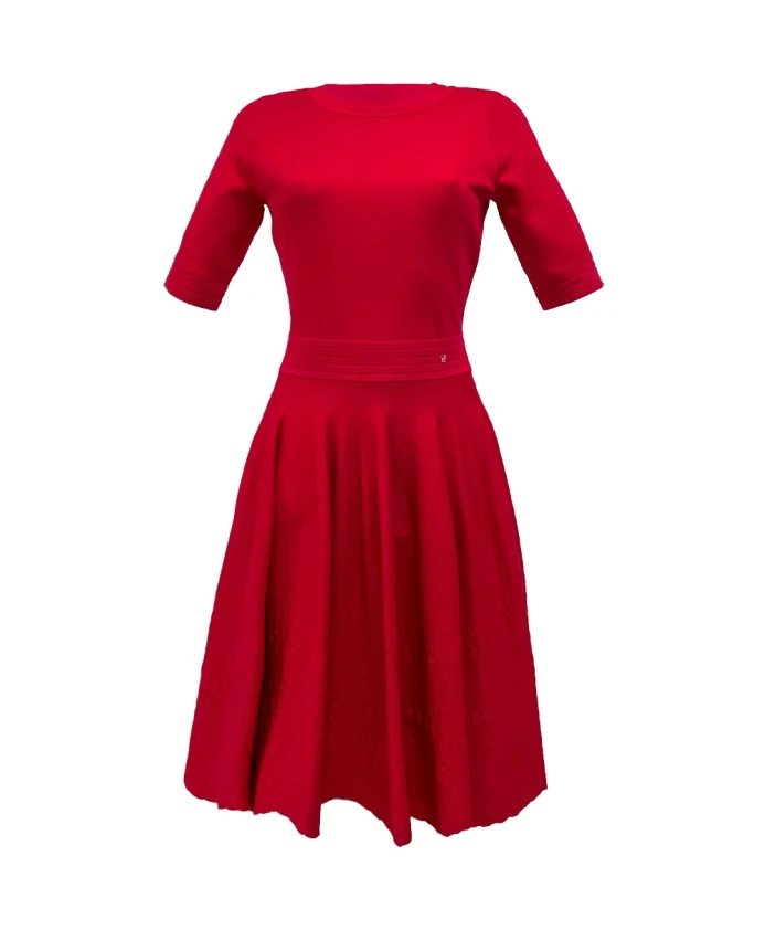 

Жаккардовое платье с облегающим фигуру верхом Carolina Herrera, красный