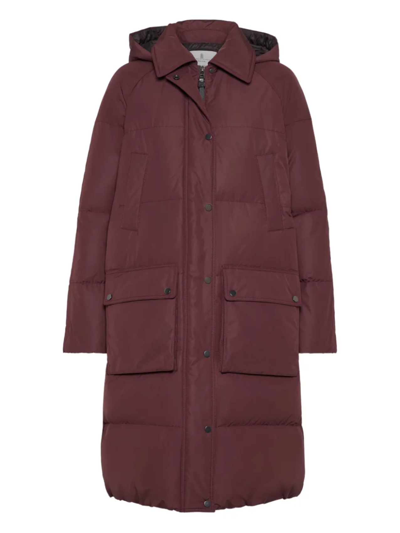 

Стеганое пальто с капюшоном Brunello Cucinelli, красный