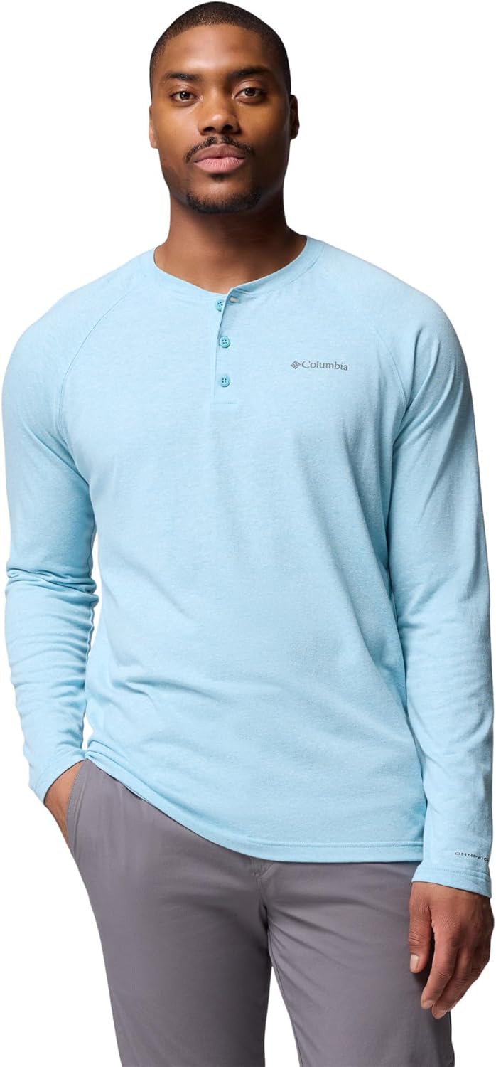 

Columbia мужская футболка Thistletown Hills Raglan Henley, Vintage Blue Heather, Синий, Columbia мужская футболка Thistletown Hills Raglan Henley, Vintage Blue Heather